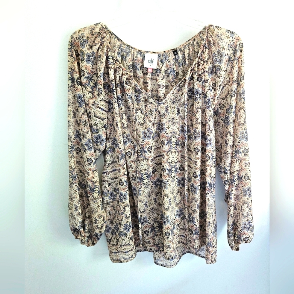 Cabi Peasant Floral Blouse 5028